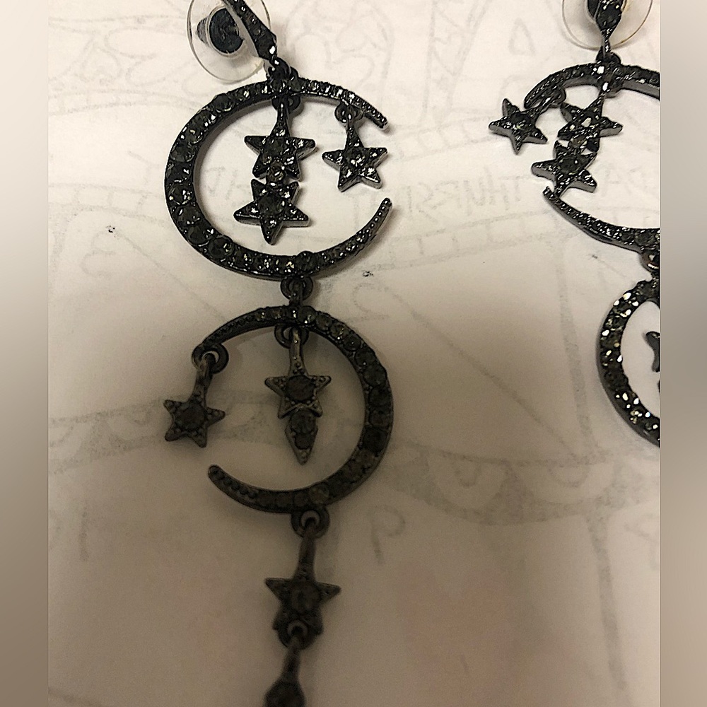 Celestial Black Crystal Earrings